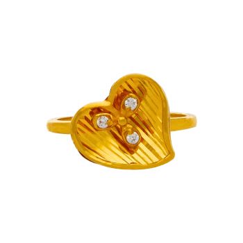 Gold Heart-Shaped Finger Ring