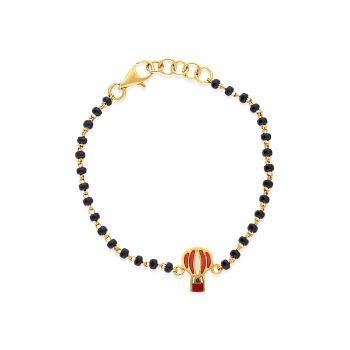 Parachute Pattern Black Bead Bracelet  For Kids