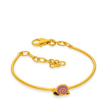 Designer Cord Bracelet with Gold & Diamond Snail Charm