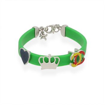 Silver Crown Enamel Kids Bracelet