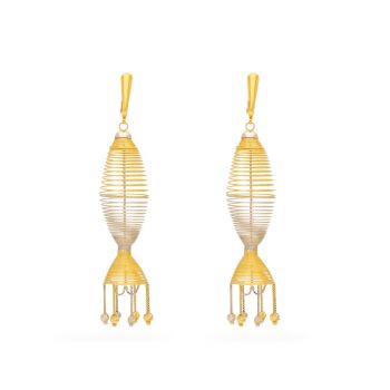Gold with Rhodium polished Earrings for women