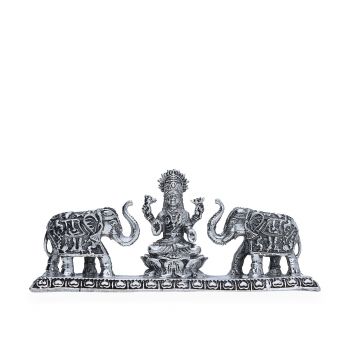 Elegant Silver Antique Gajalaxmi Idol