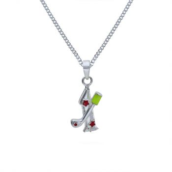 Hockey Silver Pendant For Kids