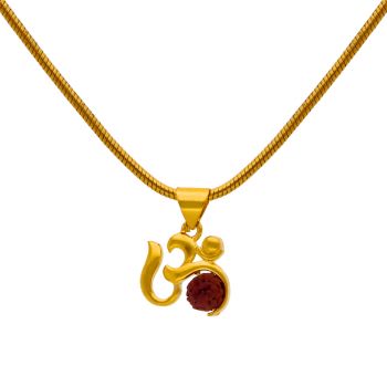 Divine Om Pattern Gold Pendant