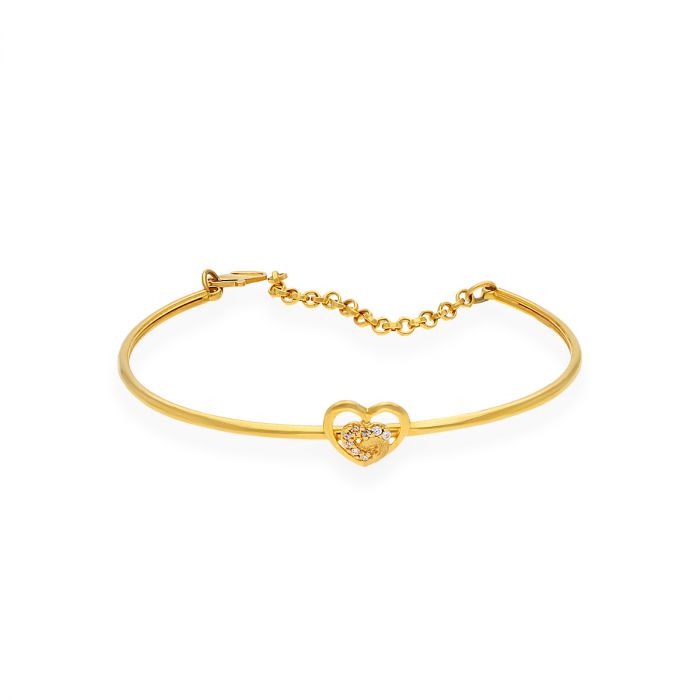 Bangles & Bracelets | Heart Shape Bracelet In Rose Gold Colour. | Freeup