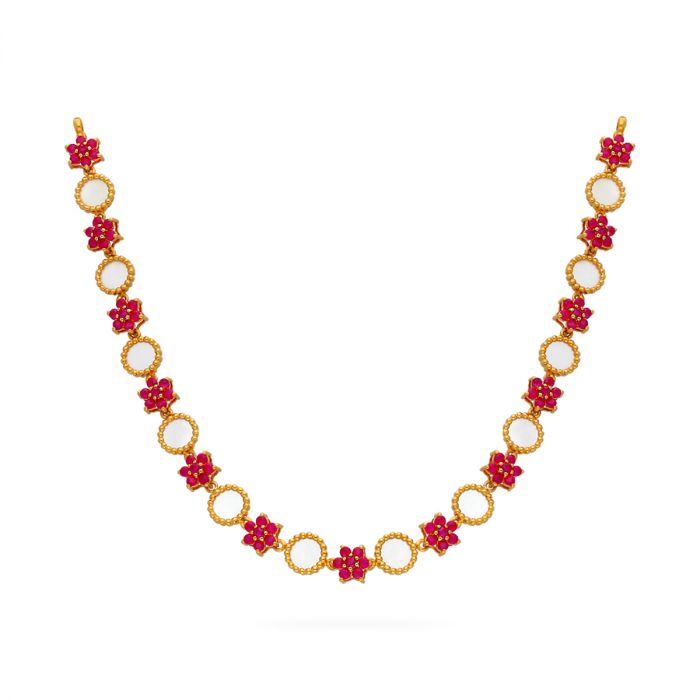 Necklace with Ruby in 10kt Yellow Gold