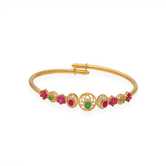 Gold Plated Ruby Bracelet Design by Just Shraddha at Pernia's Pop Up Shop  2024